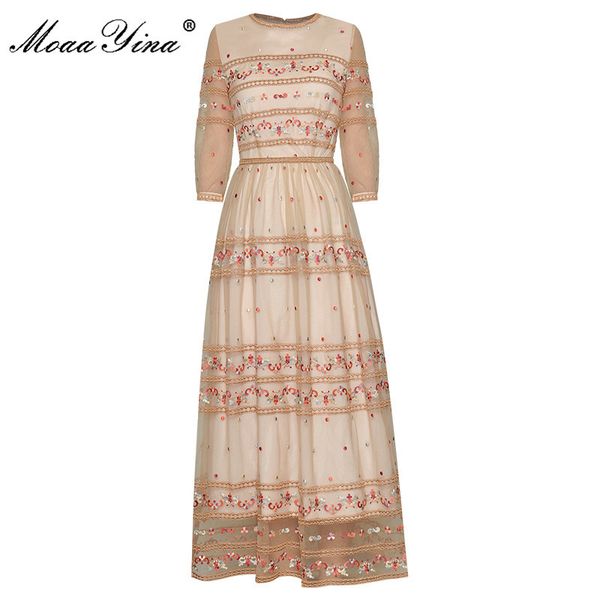fashion designer dress spring women's dress 3/4 sleeve mesh embroidery elegant fitted vintage dresses 210524, Black;gray
fashion designer dress spring women's dress 3/4 sleeve mesh embroidery elegant fitted vintage dresses 210524, Black;gray