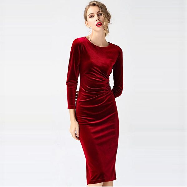 casual dresses fashion ladies elegant party gold velet women slim o-neck long sleeve pleated black bottom dress lj2034, Black;gray
casual dresses fashion ladies elegant party gold velet women slim o-neck long sleeve pleated black bottom dress lj2034, Black;gray