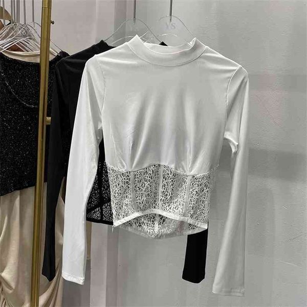 women temperament hollow out slim t-shirt solid color long sleeve round neck fashion spring summer 11b131 210525, White
women temperament hollow out slim t-shirt solid color long sleeve round neck fashion spring summer 11b131 210525, White