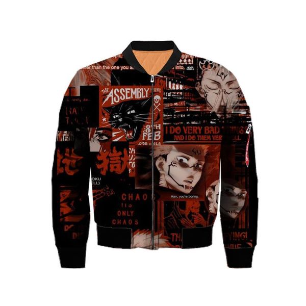men's jackets sonspee anime jujutsu kaisen gojo satoru jacket men 3d print cool hip hop flight winter keep warm streetwear coat female, Black;brown
men's jackets sonspee anime jujutsu kaisen gojo satoru jacket men 3d print cool hip hop flight winter keep warm streetwear coat female, Black;brown