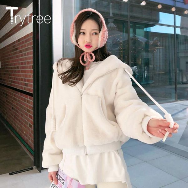 women's jackets trytree 2021 winter women jacket casual faux fur zip pockets drop-shoulder sleeves hooded thick solid sweet coat, Black;brown
women's jackets trytree 2021 winter women jacket casual faux fur zip pockets drop-shoulder sleeves hooded thick solid sweet coat, Black;brown