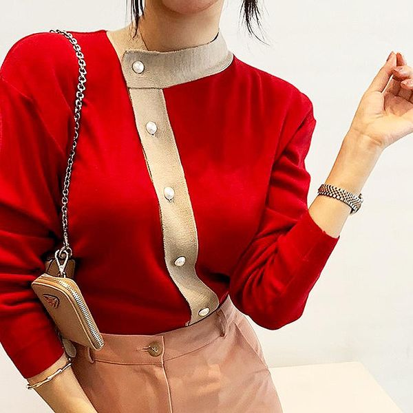 women's sweaters vintage elegant ladies autumn pullover knitwear woman korea style chic single breasted fashion short sl261, White;black
women's sweaters vintage elegant ladies autumn pullover knitwear woman korea style chic single breasted fashion short sl261, White;black