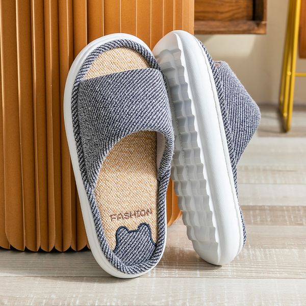 men women slippers spring summer cute thick sole home flip flop shoes hemp fashion non-slip flat indoor casual house slides, Black
men women slippers spring summer cute thick sole home flip flop shoes hemp fashion non-slip flat indoor casual house slides, Black