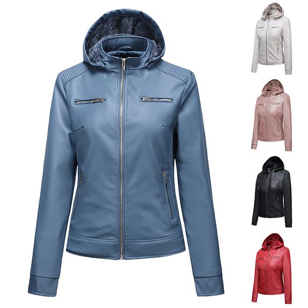leather 2021 new european american size plus veet leather hooded autumn and winter short warm casual women's jacket, Black
leather 2021 new european american size plus veet leather hooded autumn and winter short warm casual women's jacket, Black