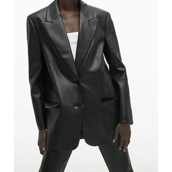women's leather & faux wepbel women long sleeve lapel button suit blazers pu jackets coats outerwear veste femme, Black 
women's leather & faux wepbel women long sleeve lapel button suit blazers pu jackets coats outerwear veste femme, Black