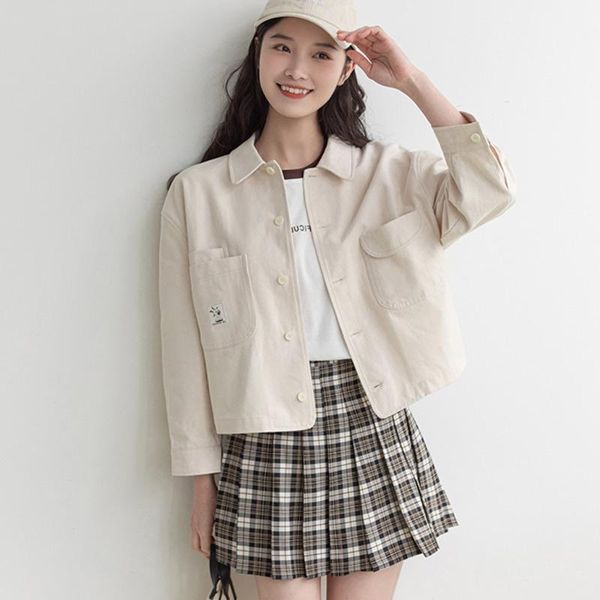 women's jackets korean style solid color jacket for women loose casual single breasted pockets coat female outwear feminine chaqueta mu, Black;brown
women's jackets korean style solid color jacket for women loose casual single breasted pockets coat female outwear feminine chaqueta mu, Black;brown