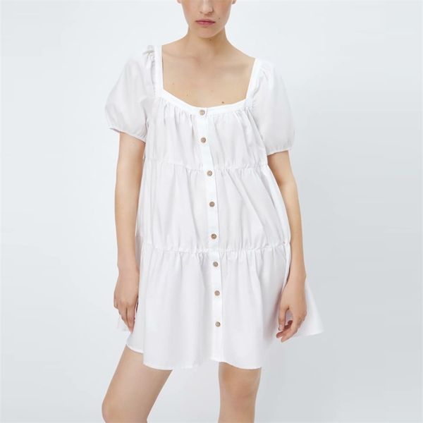 women summer sweet casual mini dress za short sleeve buttons loose white female elegant spliced poplin dresses vestidos 210513, Black;gray
women summer sweet casual mini dress za short sleeve buttons loose white female elegant spliced poplin dresses vestidos 210513, Black;gray