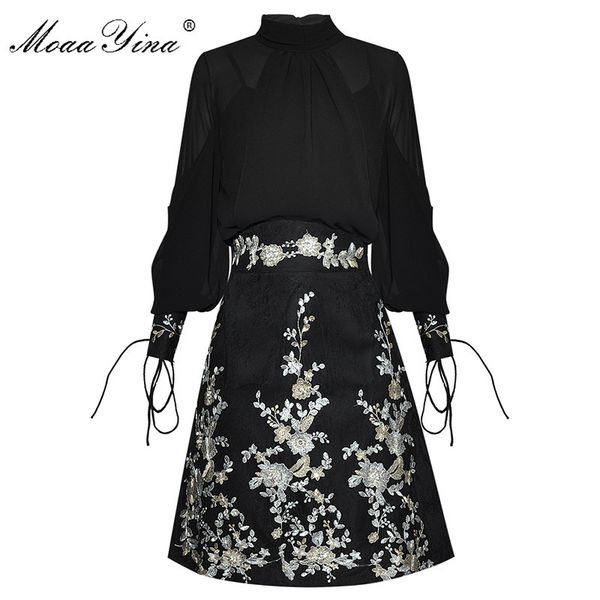fashion designer set spring women's lantern sleeve shirt +embroidery sequins skirt two-piece set 210524, White
fashion designer set spring women's lantern sleeve shirt +embroidery sequins skirt two-piece set 210524, White