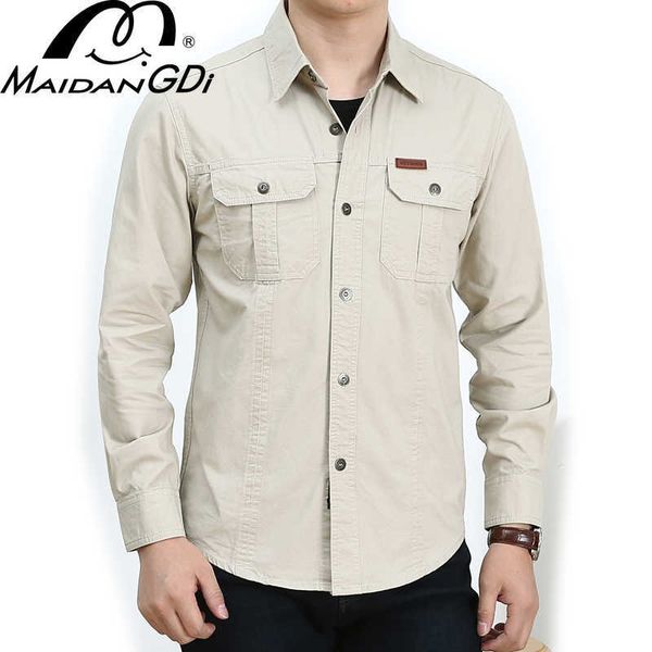 maidangdi men shirt summer long sleeved solid color male's military quality wearable clothing 100% cotton absorb breatha 6x 210809, White;black
maidangdi men shirt summer long sleeved solid color male's military quality wearable clothing 100% cotton absorb breatha 6x 210809, White;black