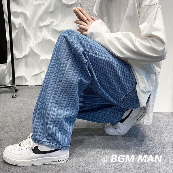 men's jeans korean fashion blue striped men's straight denim pants 2021 harajuku men streetwear loose casual trousers man clothing
men's jeans korean fashion blue striped men's straight denim pants 2021 harajuku men streetwear loose casual trousers man clothing