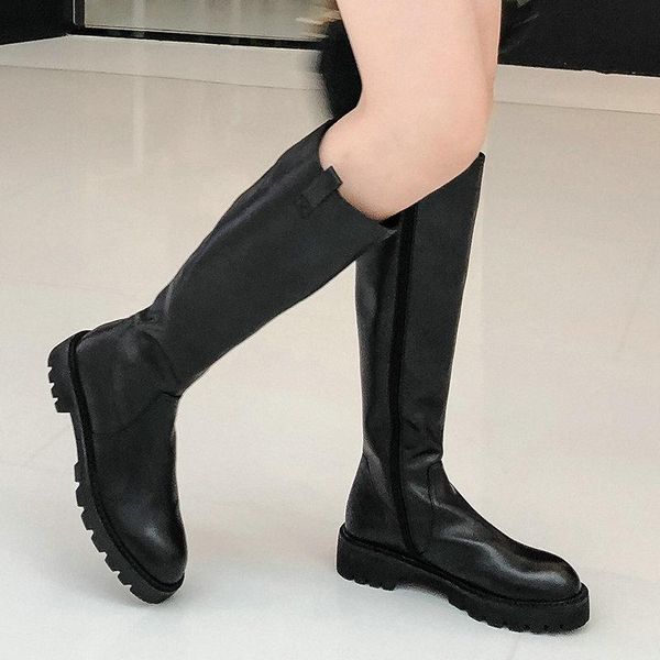 boots women fashion round toe genuine leather knee high night club shoes woman square heels female long riding, Black
boots women fashion round toe genuine leather knee high night club shoes woman square heels female long riding, Black