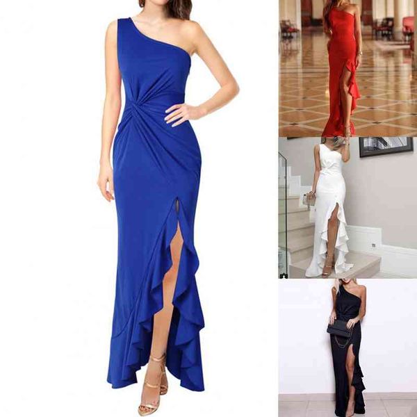 women solid color off shoulder high split dress slim fishtail dress slash shoulder for formal occasion, Black;gray
women solid color off shoulder high split dress slim fishtail dress slash shoulder for formal occasion, Black;gray