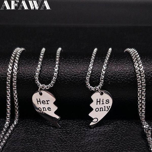 pendant necklaces 2021 fashion pair her one his only stainless steel for couple silver color choker necklace jewelry san valentin n18075
pendant necklaces 2021 fashion pair her one his only stainless steel for couple silver color choker necklace jewelry san valentin n18075