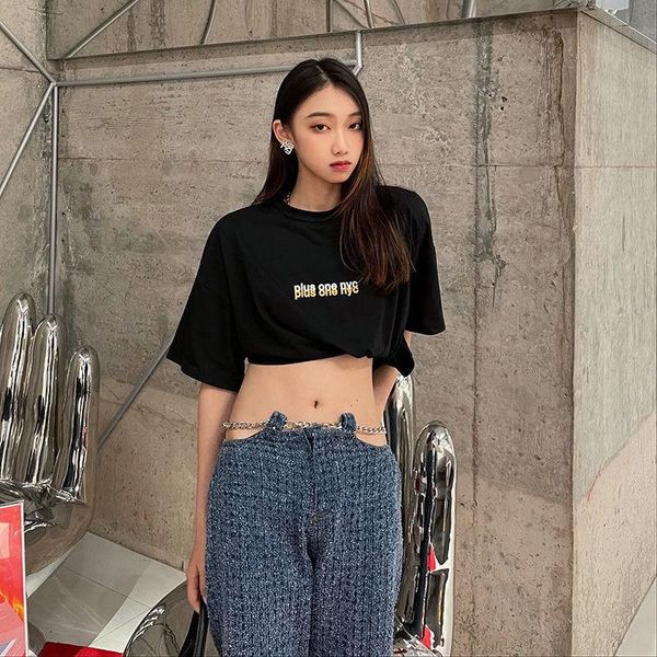 korean version summer straight tube pants exposed span high waist drill chain personality fashion wide leg jeans 2021 women's, Blue
korean version summer straight tube pants exposed span high waist drill chain personality fashion wide leg jeans 2021 women's, Blue