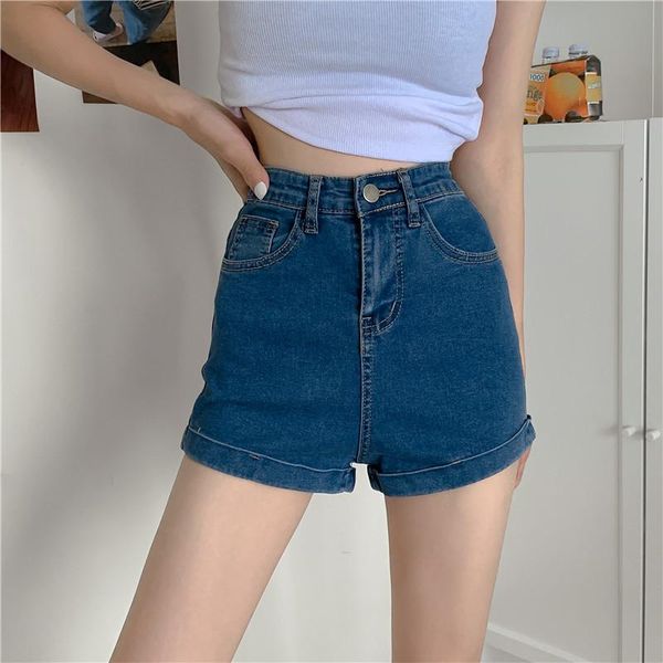 women's shorts 2021 summer denim short jeans vintage high waist flexible ladies bottom, White;black
women's shorts 2021 summer denim short jeans vintage high waist flexible ladies bottom, White;black