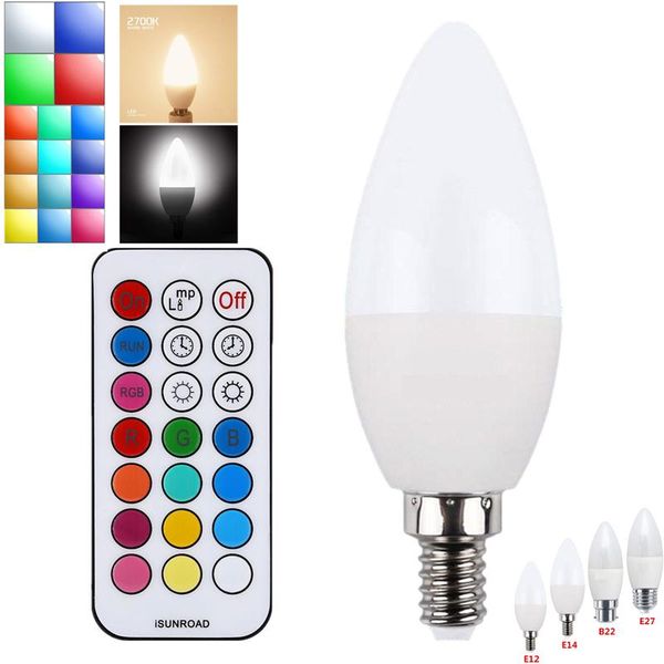 bulbs 2021 e12/e14/b22/e27 3w rgb led 16 colors changing candle light bulb lamp w/remote control ac85-265v home christmas decor
bulbs 2021 e12/e14/b22/e27 3w rgb led 16 colors changing candle light bulb lamp w/remote control ac85-265v home christmas decor