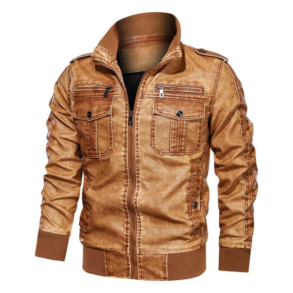 Fashion Leather Autumn and Winter Men's Stand Collar Detachable Knitted Hooded 3d Washed Pu Coat, Khaki
Fashion Leather Autumn and Winter Men's Stand Collar Detachable Knitted Hooded 3d Washed Pu Coat, Khaki