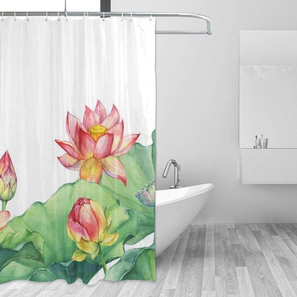 pink lotus flower with leaves shower curtain for bathroom with 7-12 hooks 55x72 inch polyester fabric machine waterproof shower
pink lotus flower with leaves shower curtain for bathroom with 7-12 hooks 55x72 inch polyester fabric machine waterproof shower