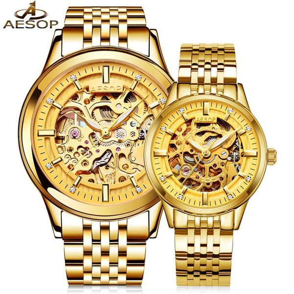 wristwatches aesop couple automatic mechanical watch golden crystal luxurious hollow exquisite lover watches amante relógio, Slivery;brown
wristwatches aesop couple automatic mechanical watch golden crystal luxurious hollow exquisite lover watches amante relógio, Slivery;brown