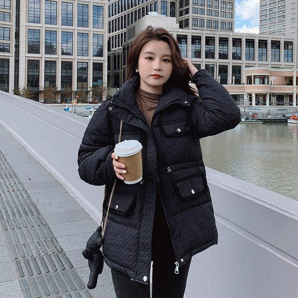 women's jackets 2021 winter small fragrance jacket woman short down padded coat stand up collar korean loose fashion explosion outwear, Black;brown
women's jackets 2021 winter small fragrance jacket woman short down padded coat stand up collar korean loose fashion explosion outwear, Black;brown