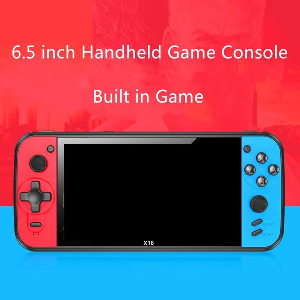 portable 6.5 inch x16 retro handheld game console dual joystick controller built support tv out video machine players
portable 6.5 inch x16 retro handheld game console dual joystick controller built support tv out video machine players