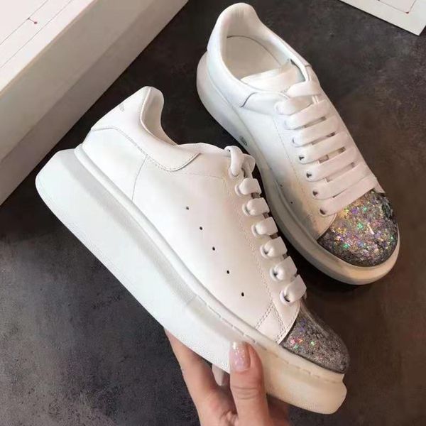 White Women Sneakers Glitter Toe Ladies Shoes Genuine Leather Mixed Color Casual Shoes Women Platform Tenis Feminino, As show
White Women Sneakers Glitter Toe Ladies Shoes Genuine Leather Mixed Color Casual Shoes Women Platform Tenis Feminino, As show