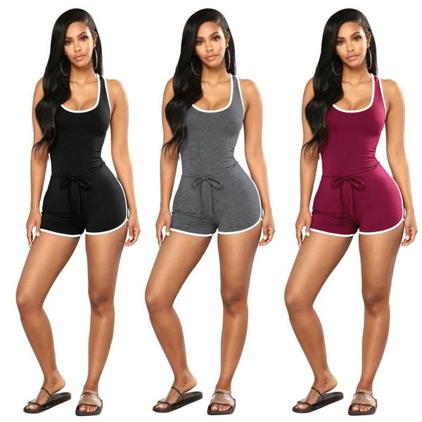 women's jumpsuits & rompers solid color sports clothes black wine red dark grey playsuits for women quality, Black;white
women's jumpsuits & rompers solid color sports clothes black wine red dark grey playsuits for women quality, Black;white