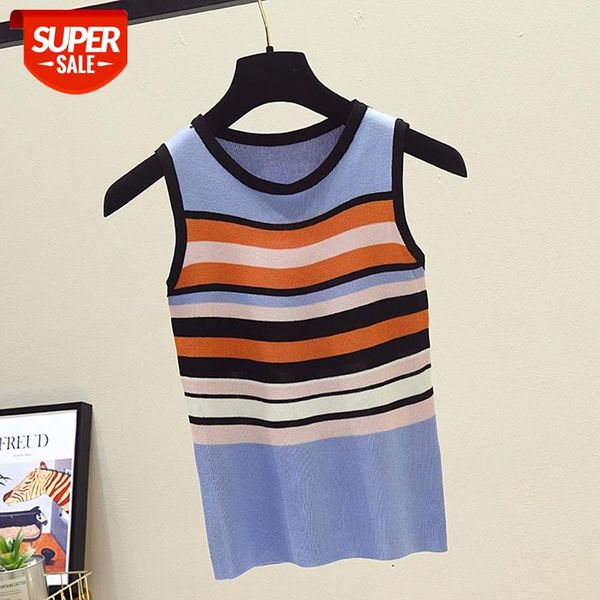 2021 summer tank women knitwear sleeveless shirt blouse casual stripe crop t-shirts multicolors soft #i18y, White
2021 summer tank women knitwear sleeveless shirt blouse casual stripe crop t-shirts multicolors soft #i18y, White