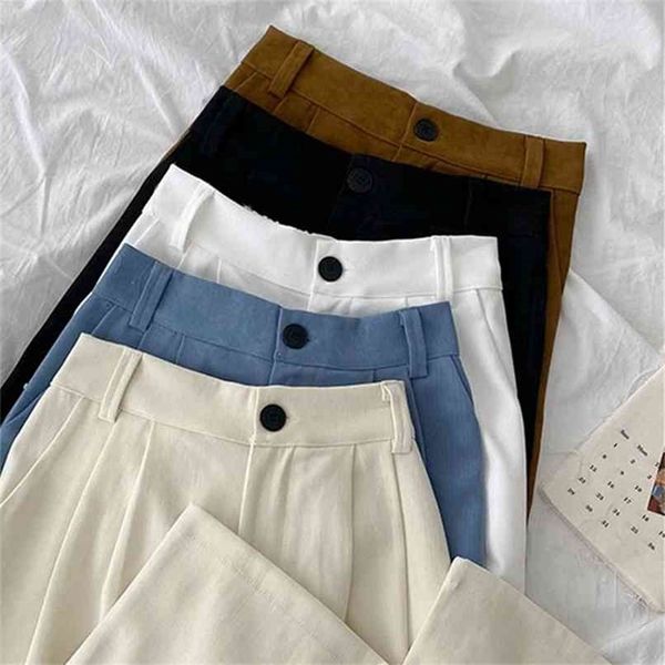 wavsiyier korean style woman pants spring streetwear high waist wide leg pant autumn straight casual solid trouser 210915, Black;white
wavsiyier korean style woman pants spring streetwear high waist wide leg pant autumn straight casual solid trouser 210915, Black;white
