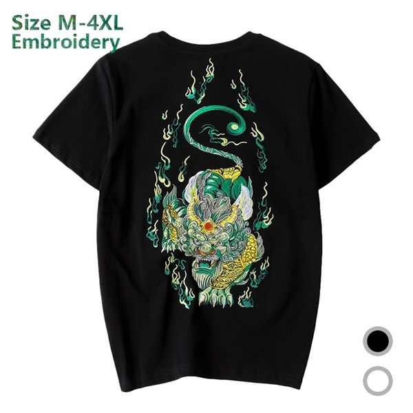 jantour brand men's t-shirt harajuku japanese style embroidery unicorn short sleeve loose 100% cotton tee male 3xl 4xl 210324, White;black
jantour brand men's t-shirt harajuku japanese style embroidery unicorn short sleeve loose 100% cotton tee male 3xl 4xl 210324, White;black