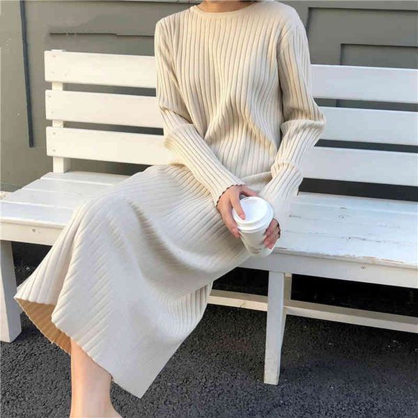 comelautumn winter women's knitting dress female korean long sleeve casual loose midi length winter women's dresses 210515, Black;gray
comelautumn winter women's knitting dress female korean long sleeve casual loose midi length winter women's dresses 210515, Black;gray