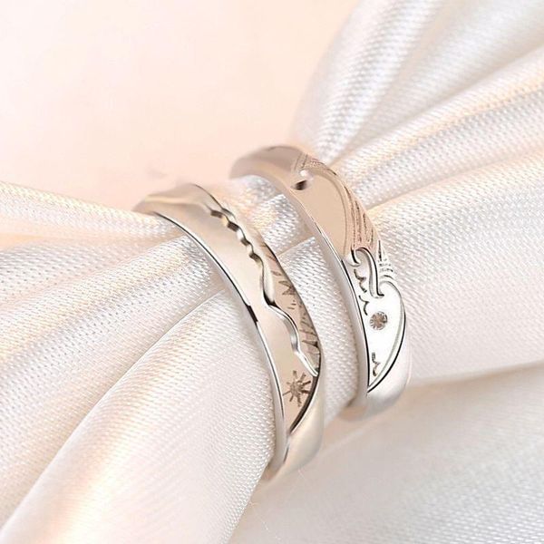 wedding rings 2 paired mountain sea design love forever couple ring silver color adjustable for men women lover engagement, Slivery;golden
wedding rings 2 paired mountain sea design love forever couple ring silver color adjustable for men women lover engagement, Slivery;golden