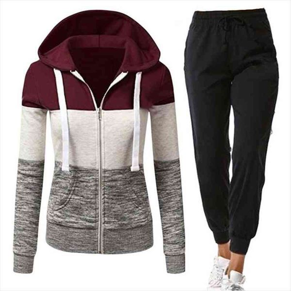 woman 2 piece set tracksuit zipper patchwork jacket hoodies pants sportwear womens sports suit autumn female clothes, White
woman 2 piece set tracksuit zipper patchwork jacket hoodies pants sportwear womens sports suit autumn female clothes, White