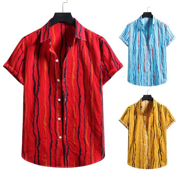 men hawaiian shirt short sleeve summer man streetwear turn down collar striped chic blouse 2021 beach camisas homme s-xxl men's casual, White;black
men hawaiian shirt short sleeve summer man streetwear turn down collar striped chic blouse 2021 beach camisas homme s-xxl men's casual, White;black