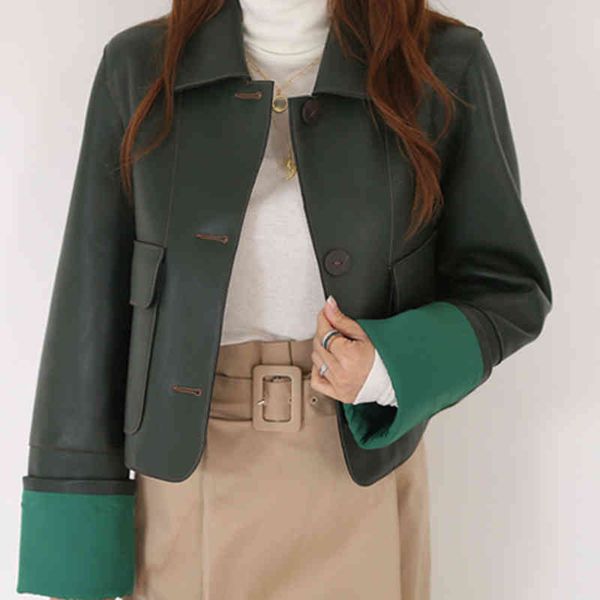 women's leather & faux aelegantjeans jaqueta feminina cortada couro sintético, coreana verde solta pu manga comprida folgada, casacos c, Black
women's leather & faux aelegantjeans jaqueta feminina cortada couro sintético, coreana verde solta pu manga comprida folgada, casacos c, Black