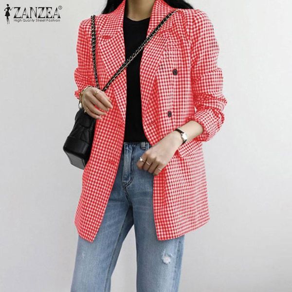 fashion women long sleeve plaid check blazers autumn ol work jackets casual thin outwear double-breasted blazer suits women's &, White;black
fashion women long sleeve plaid check blazers autumn ol work jackets casual thin outwear double-breasted blazer suits women's &, White;black