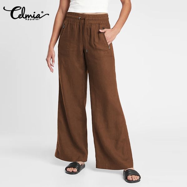 capris celmia casual loose cotton long pants women summer fashion elastic high waist pantalons poakcets solid color wide leg pant s-5xl, Black;white
capris celmia casual loose cotton long pants women summer fashion elastic high waist pantalons poakcets solid color wide leg pant s-5xl, Black;white