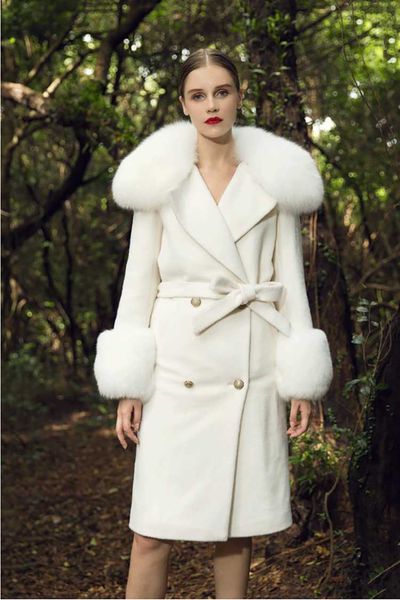 women's fur & faux elegant ladies casual mid long coat winter jacket fashion 2021 double-breasted genuine collar cashmere wool, Black
women's fur & faux elegant ladies casual mid long coat winter jacket fashion 2021 double-breasted genuine collar cashmere wool, Black