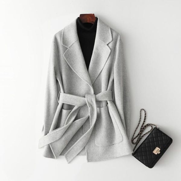 women's wool & blends 2021 women autumn winter mid-length coat ladies korean fashion loose woolen female casual long sleeve overcoat l9, Black
women's wool & blends 2021 women autumn winter mid-length coat ladies korean fashion loose woolen female casual long sleeve overcoat l9, Black