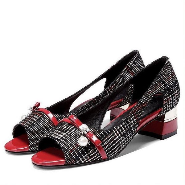 spring soft womens shoesmid heelspeep toebowtie pearlsfemale footwarefashion british stylesquare heelblackred, Black
spring soft womens shoesmid heelspeep toebowtie pearlsfemale footwarefashion british stylesquare heelblackred, Black