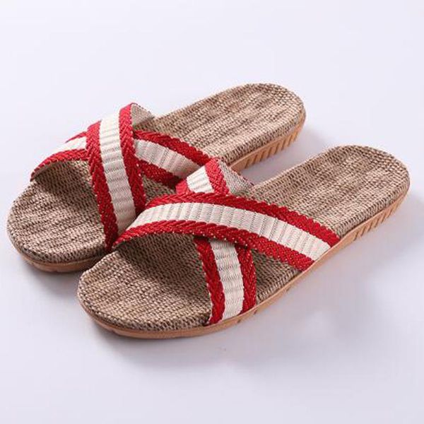 women's linen sandals white cross stripe flax slippers indoor bathroom home outdoor beach flip flops women slides shoes, Black
women's linen sandals white cross stripe flax slippers indoor bathroom home outdoor beach flip flops women slides shoes, Black