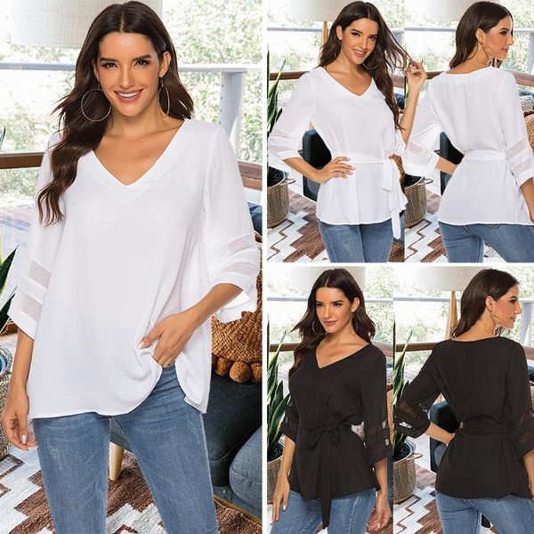 women's blouses & shirts elegant women chiffon blouse party shirt three quarter sleeve mesh v neck white with sashes belted woman
women's blouses & shirts elegant women chiffon blouse party shirt three quarter sleeve mesh v neck white with sashes belted woman