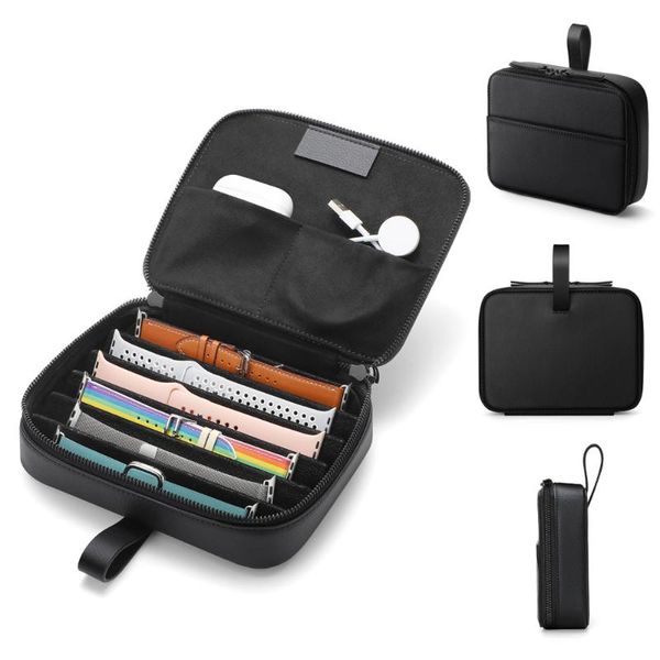 watch boxes & cases black leather watchband organizador anti-fall box strap holder bag portable travel storage jewelry gift, Black;blue
watch boxes & cases black leather watchband organizador anti-fall box strap holder bag portable travel storage jewelry gift, Black;blue
