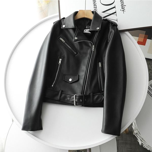 women's leather & faux black spring women streetwear biker jacket slim fit turn down collar coat outwear with belt pu
women's leather & faux black spring women streetwear biker jacket slim fit turn down collar coat outwear with belt pu