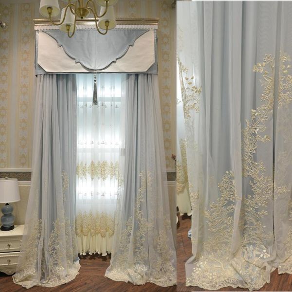 brand princess style curtains for girl's bedroom nice double layer embroidery blue curtain guaze tulles voile fabrics & drapes
brand princess style curtains for girl's bedroom nice double layer embroidery blue curtain guaze tulles voile fabrics & drapes