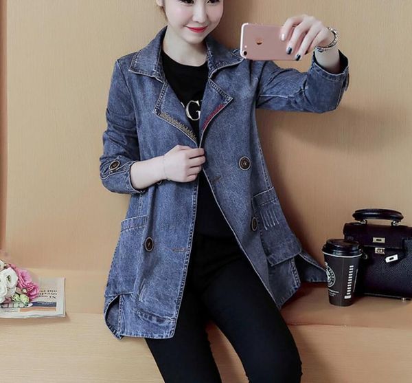 women's jackets cow coat mid-length denim jacket wild loose spring outdoor casual slim embroidery double-breasted overcoat, Black;brown
women's jackets cow coat mid-length denim jacket wild loose spring outdoor casual slim embroidery double-breasted overcoat, Black;brown