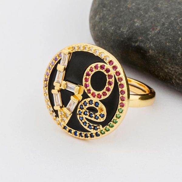 cluster rings trendy letter romantic love round adjustable enamel charm opening ring for women lady copper zircon stone jewelry, Golden;silver
cluster rings trendy letter romantic love round adjustable enamel charm opening ring for women lady copper zircon stone jewelry, Golden;silver