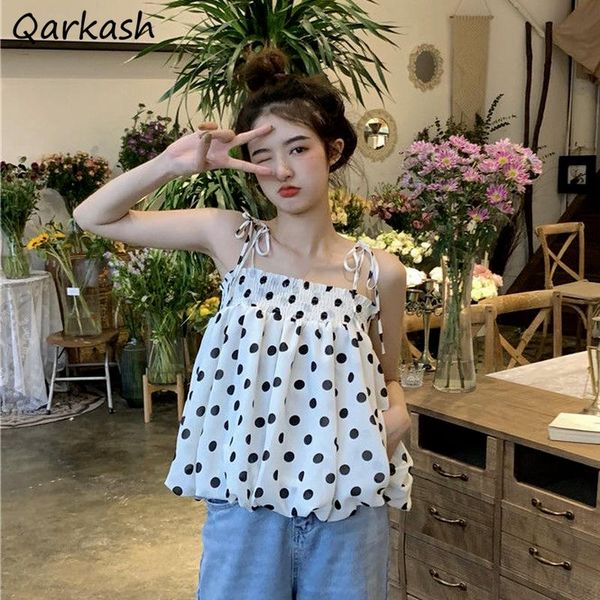 women's tanks & camis camisole women spaghetti straps ladies summer chiffon backless holiday street all-match polka dot sweet teens, White
women's tanks & camis camisole women spaghetti straps ladies summer chiffon backless holiday street all-match polka dot sweet teens, White