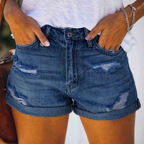 women's shorts shorts cotton hole high waist straight denim women ripped flanging streetwear solid color blue casual jeans for k6hv, White;black
women's shorts shorts cotton hole high waist straight denim women ripped flanging streetwear solid color blue casual jeans for k6hv, White;black