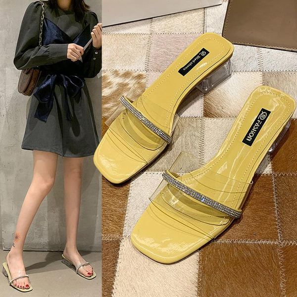 slippers 2021 women shoes slipper summer crystal high heel beach transparent pvc sandals square toe slides ladies, Black
slippers 2021 women shoes slipper summer crystal high heel beach transparent pvc sandals square toe slides ladies, Black